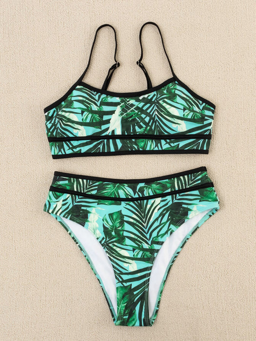 Jewelry WholesaleWholesale tropical rainforest printer split bathing suit bikini JDC-SW-YSha008 Swimwear 燕莎 %variant_option1% %variant_option2% %variant_option3%  Factory Price JoyasDeChina Joyas De China