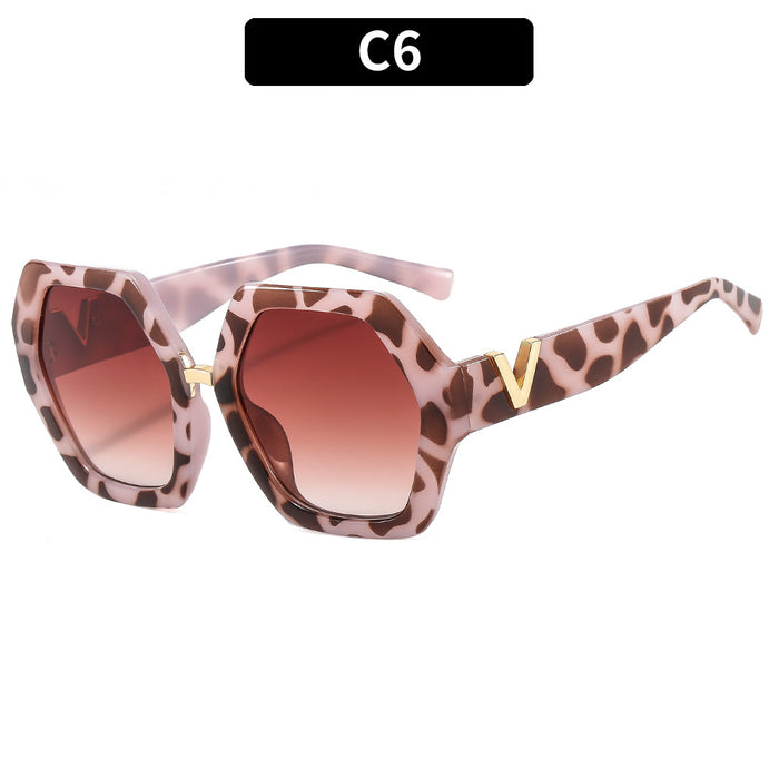 Wholesale plain makeup sunglasses with irregular large frame JDC-SG-XIa024