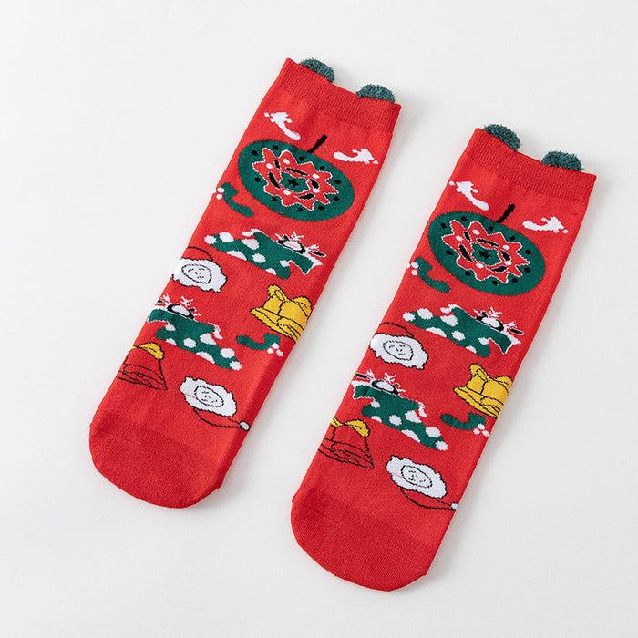 Wholesale Socks Cotton Christmas Stereo Ear Socks MOQ≥3 JDC-SK-BingTao001