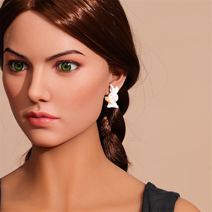 Wholesale Earring Flocking Cute Stereo Cartoon JDC-ES-GuTe032