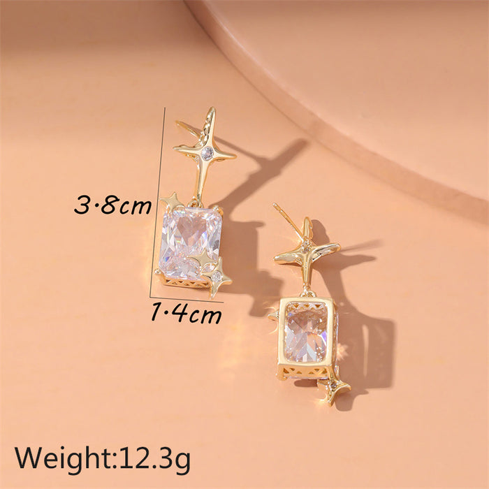 Wholesale Earrings Alloy Rhinestone Personality Star Zircon JDC-ES-GuTe009