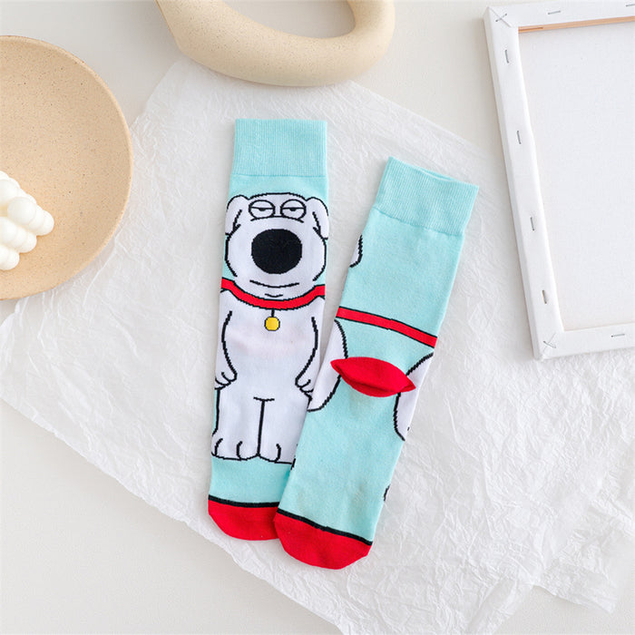 Wholesale spring female cartoon creative pattern straight sports socks JDC-SK-YMS001