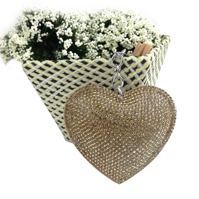 Llavero de aleación de corazón de diamante al por mayor JDC-KC-Huisen001