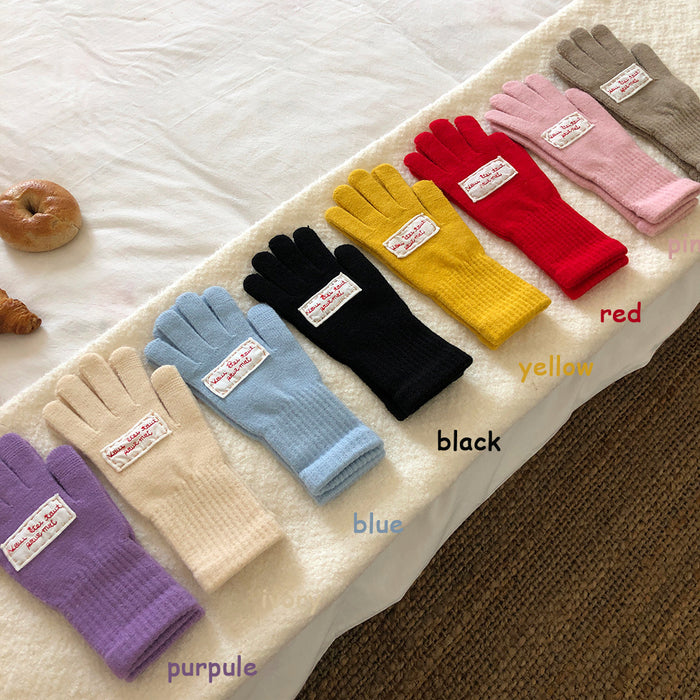 Wholesale Gloves Polyester Yarn Cute Knit Gloves MOQ≥2 JDC-GS-MinZ004