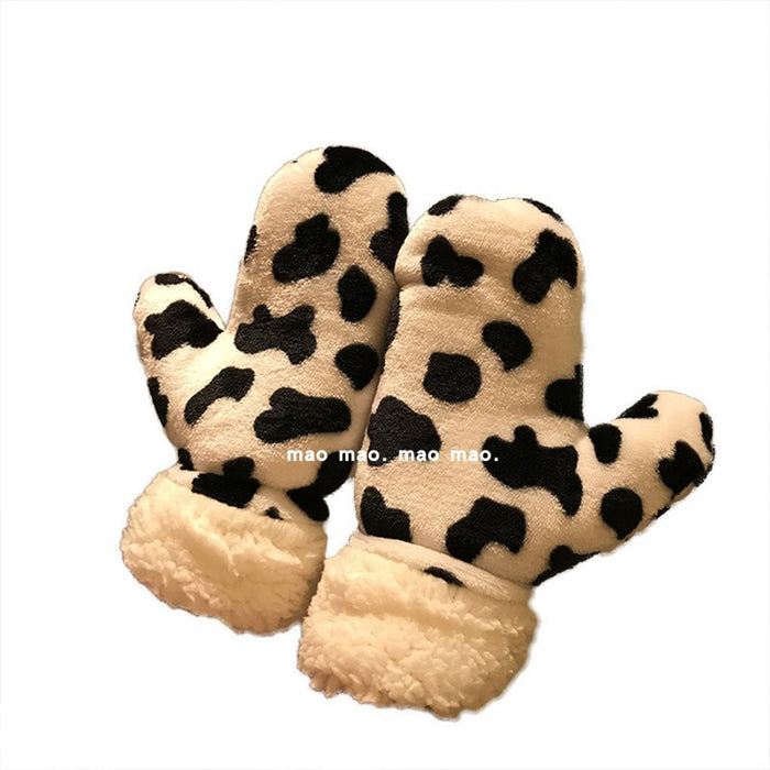 Wholesale Gloves Cashmere Zebra Print Cow Print Cycling Bag Finger JDC-GS-RuiQ001