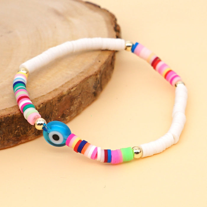 Jewelry WholesaleWholesale Bohemian Beach Style Soft Pottery Multicolor Glass Eye Bead Bracelet JDC-BT-JBH006 Bracelet 怪我咯 %variant_option1% %variant_option2% %variant_option3%  Factory Price JoyasDeChina Joyas De China