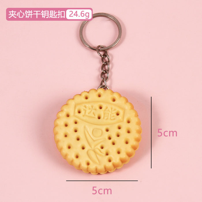 Wholesale simulation cookie keychain pendant cute MOQ≥2 JDC-KC-QHaoo001