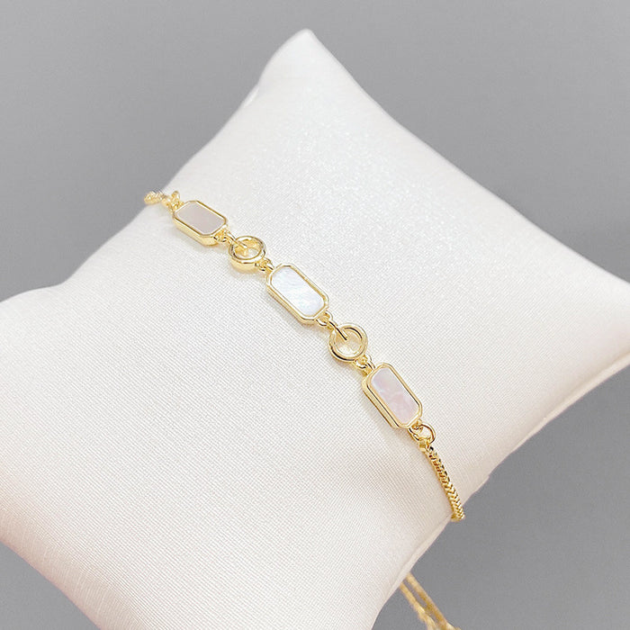 Jewelry WholesaleWholesale electroplating pull adjustable shell bracelet JDC-BT-YouH007 Bracelet 优涵 %variant_option1% %variant_option2% %variant_option3%  Factory Price JoyasDeChina Joyas De China