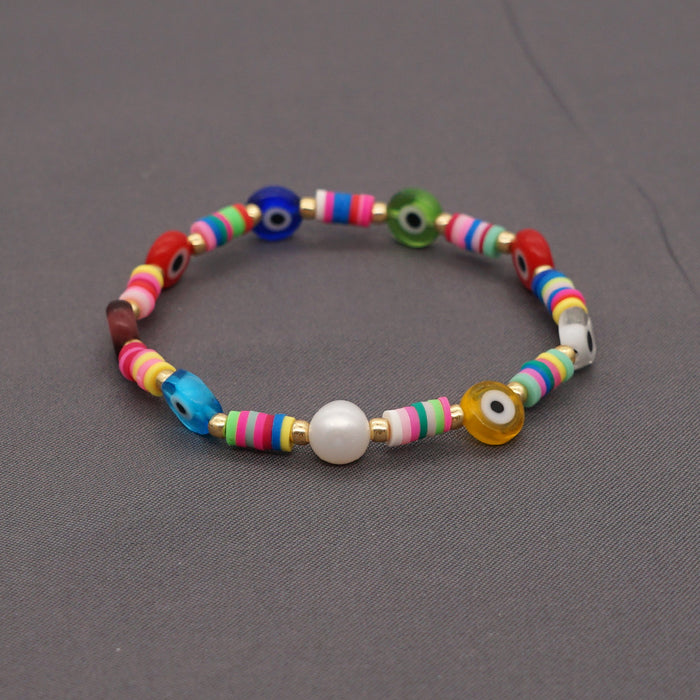 Wholesale Bohemian Pearl Acrylic Clay Beaded Bracelet JDC-BT-Yuxz001