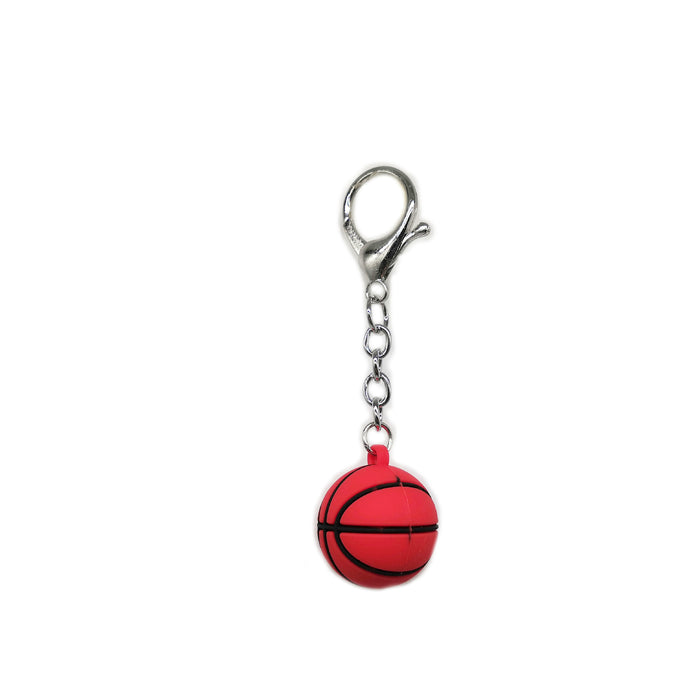 Wholesale Dice Resin Soft Rubber Rugby Basketball Tennis Keychain MOQ≥2 JDC-KC-NanH001