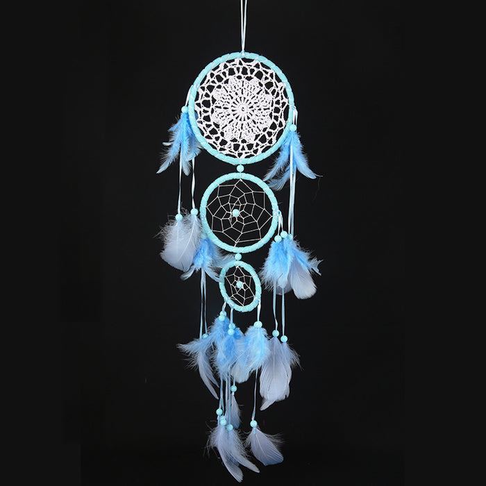 Wholesale Lace Feather Dreamcatcher Home Ornament Wind Chime MOQ≥2 JDC-DC-JunX019