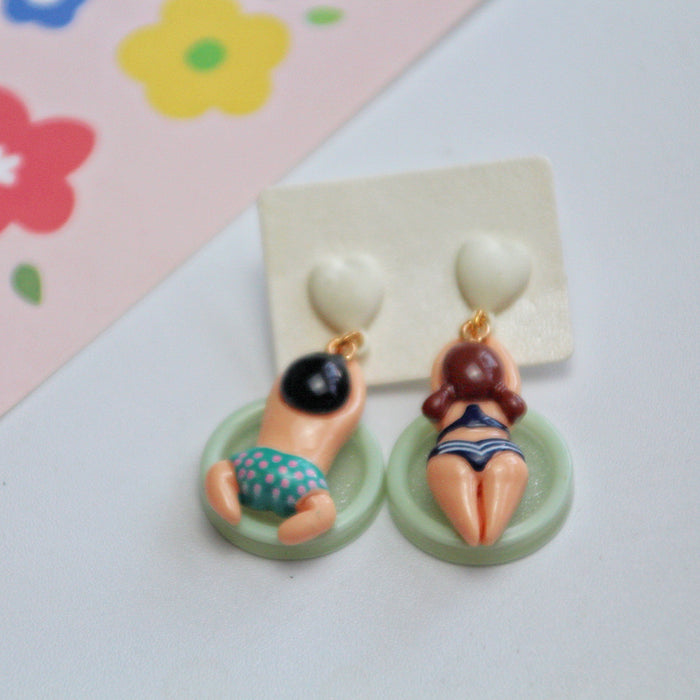 Wholesale 925 Silver Needle Cartoon Resin Earrings JDC-ES-XNWE011