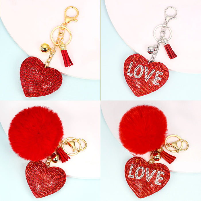 Wholesale Love Hair Ball Zinc Alloy Keychain JDC-KC-DeH002