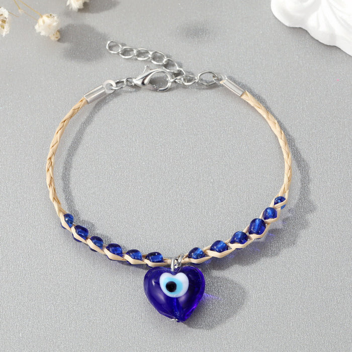 Wholesale Bracelet Resin Evil Eye Heart Adjustable JDC-BT-Gm002