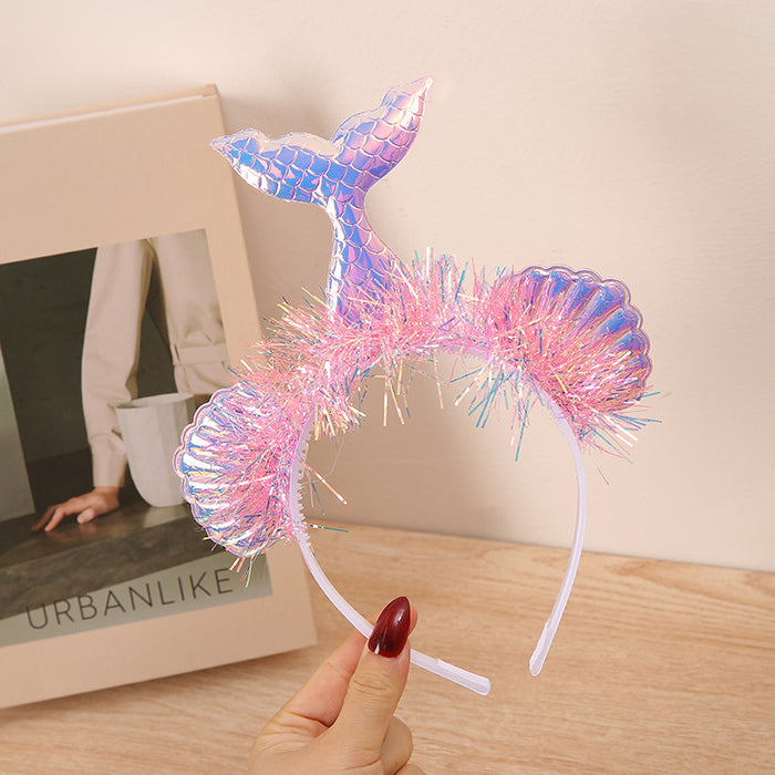 Wholesale Mermaid Headband Kids Party Hair Accessories Princess Fish MOQ≥3 JDC-HD-Hanshie004