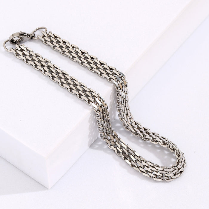 Jewelry WholesaleWholesale silver wide chain 21cm stainless steel bracelet JDC-BT-MiMeng037 Bracelet 米萌 %variant_option1% %variant_option2% %variant_option3%  Factory Price JoyasDeChina Joyas De China