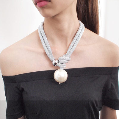 Wholesale Long Pearl Exaggerated Temperament Versatile Necklace Adjustable JDC-NE-HSD001