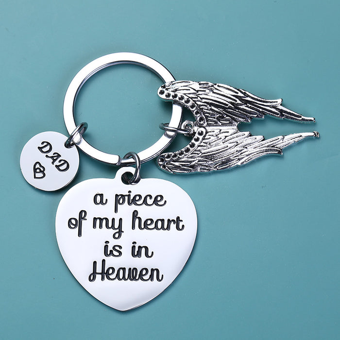 Wholesale Father's Day Wings Stainless Steel Keychain MOQ≥2 JDC-KC-JZhi002