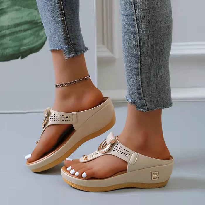 Wholesale summer new products beach flip flops wedge sandals JDC-SD-YanY003