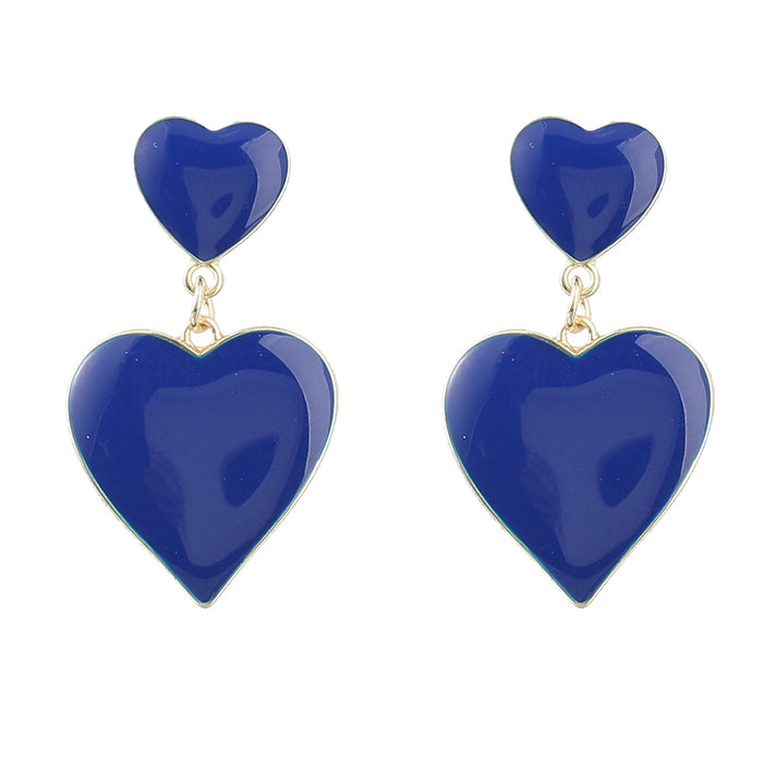 Wholesale Multilayer Heart Shaped Alloy Oil Drip Earrings JDC-ES-JL1013