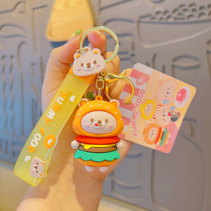 Wholesale Keychains PVC Alloy Cute Gluttonous Bear MOQ≥2 JDC-KC-YDao051