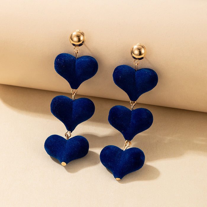 Wholesale Alloy Plush Heart Earrings MOQ≥2 JDC-ES-lingg009