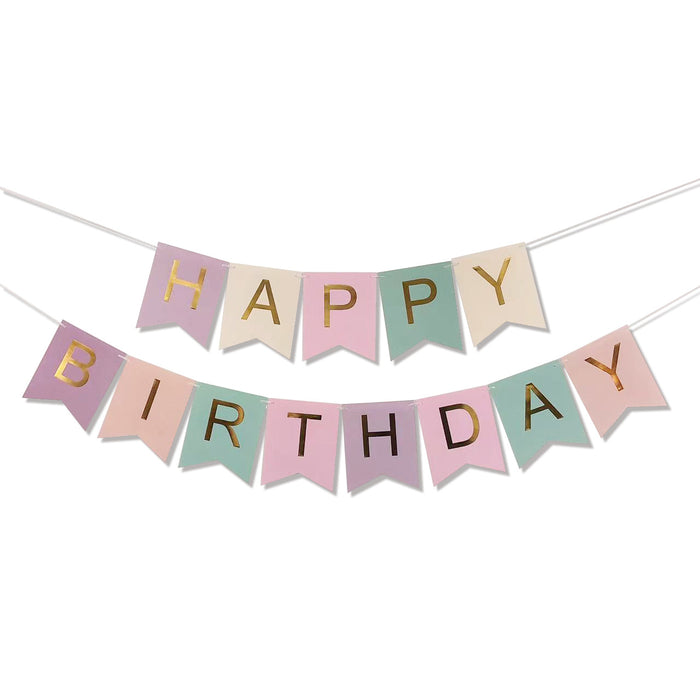 Wholesale Birthday Party Decoration Paper Dovetail Bronzing Pull Flag MOQ≥2 JDC-OS-QPai002