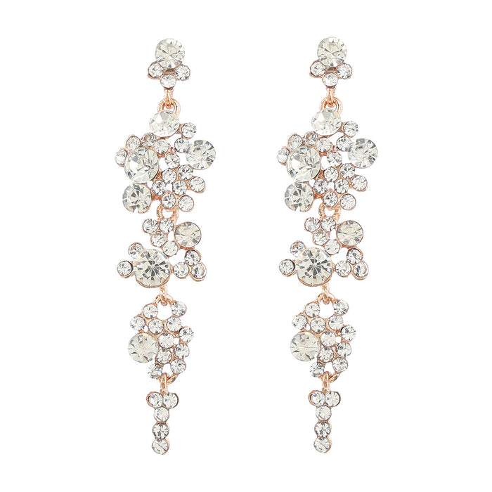 Wholesale Alloy Diamond Acrylic Floral Long Earrings JDC-ES-JL998