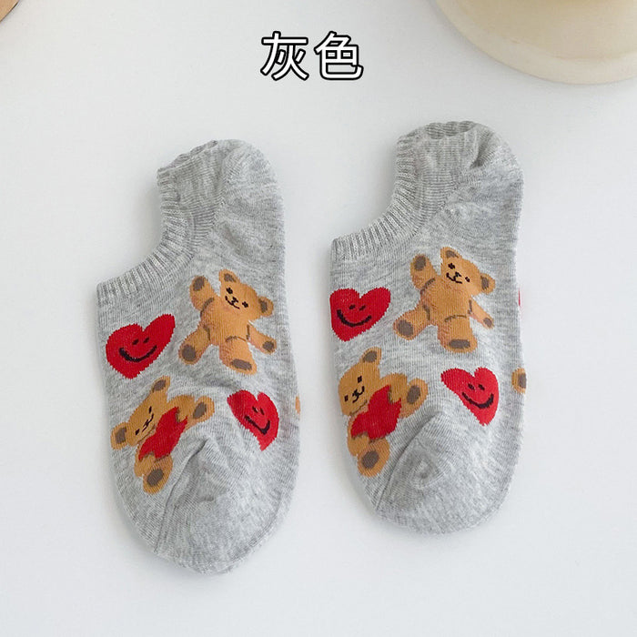 Wholesale socks summer thin boat socks cartoon socks to prevent heel drop MOQ≥3 JDC-SK-LinX005