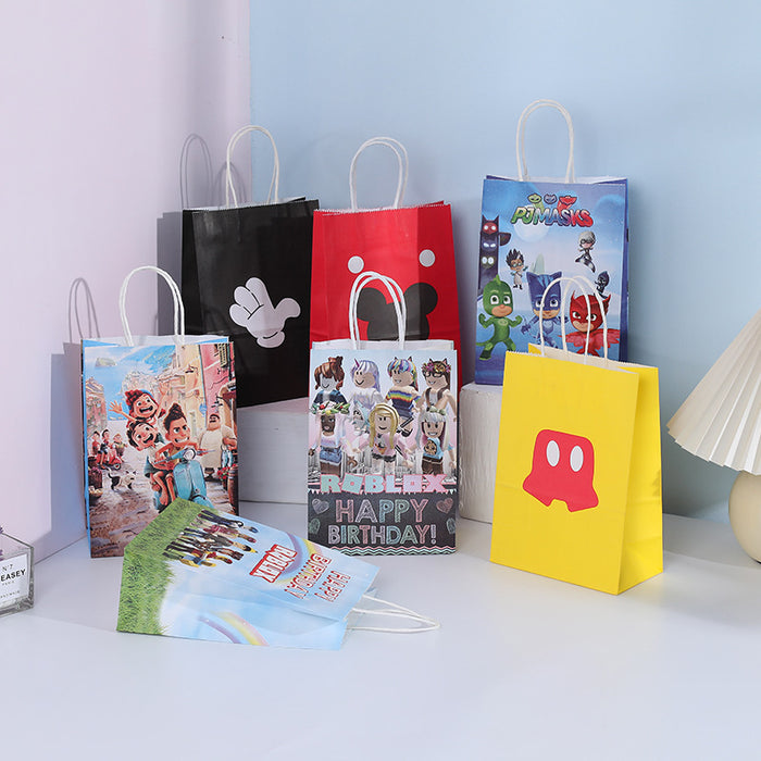 Wholesale Gift Bag Kraft Paper Cute Cartoon Portable Gift Bag (M) MOQ≥12 JDC-GB-Jiuyue004