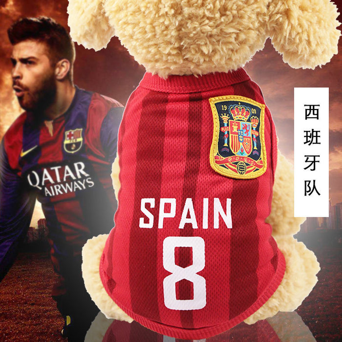 Wholesale Pet Spring Summer Mesh Vest World Cup Jerseys JDC-PC-Qimiao003