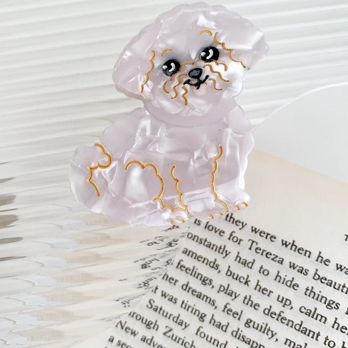 Wholesale Hair Clips Acetate Sheet Splicing Dog Yorkshire Pomeranian JDC-HC-yanliu001