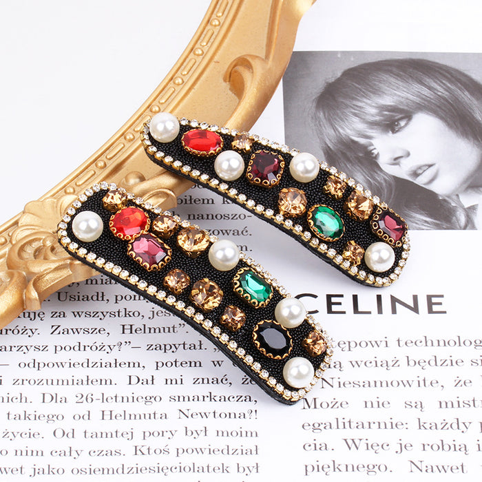 Wholesale Hair Clips Rhinestone Crystal Pearl BB Hair Clip JDC-HC-YUJIA001