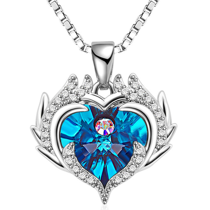 Jewelry WholesaleWholesale Heart Of The Ocean Heart Crystal Necklace MOQ≥2 JDC-NE-Zhuisen001 Necklaces 追森 %variant_option1% %variant_option2% %variant_option3%  Factory Price JoyasDeChina Joyas De China