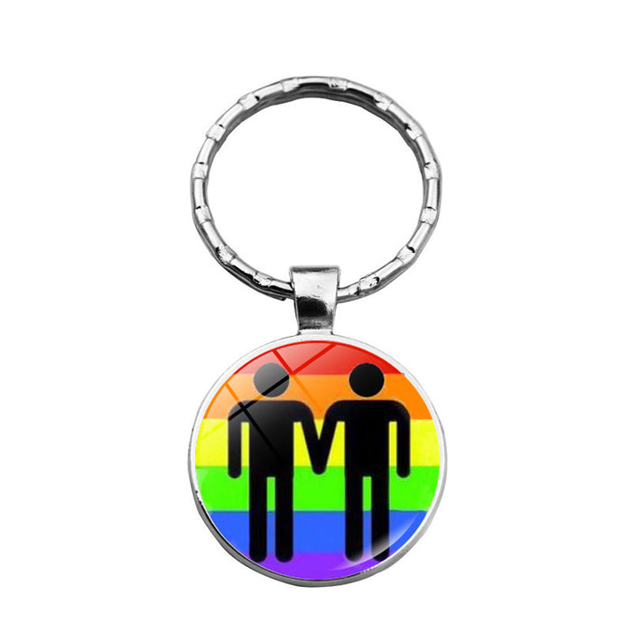 Jewelry WholesaleWholesale LGBT Pride Day Alloy Glass Gemstone Keychain JDC-KC-XuS021 Keychains 溆水 %variant_option1% %variant_option2% %variant_option3%  Factory Price JoyasDeChina Joyas De China