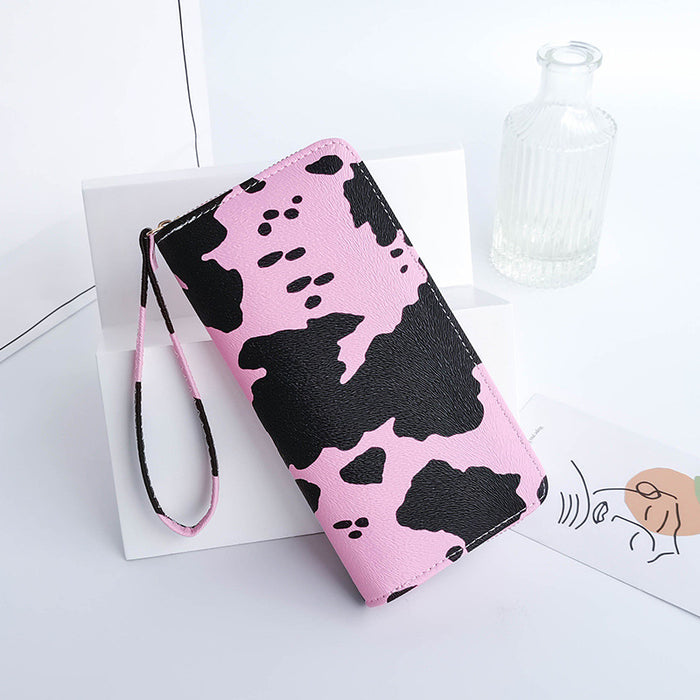 Wholesale wallet PU milk pattern clutch bag MOQ≥2 JDC-WT-BXG001