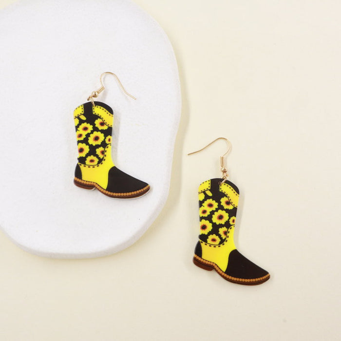 Wholesale earrings acrylic matador sunflower MQO≥2 JDC-ES-moshu017