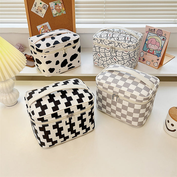 Wholesale Cosmetic bag Polyester Checkerboard Large Capacity JDC-CB-JiJ002