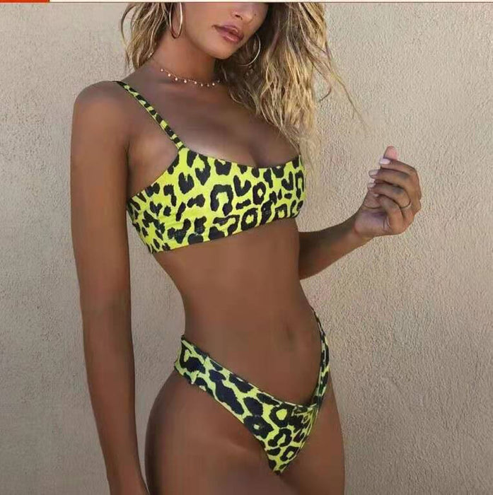 Wholesale Leopard Print Ladies Swimsuit Double Layer Fabric JDC-SW-Junt006