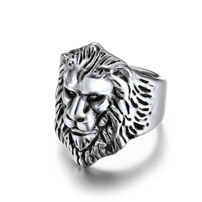 Jewelry WholesaleWholesale titanium lion head ring JDC-RS-QianF020 Rings 千风 %variant_option1% %variant_option2% %variant_option3%  Factory Price JoyasDeChina Joyas De China