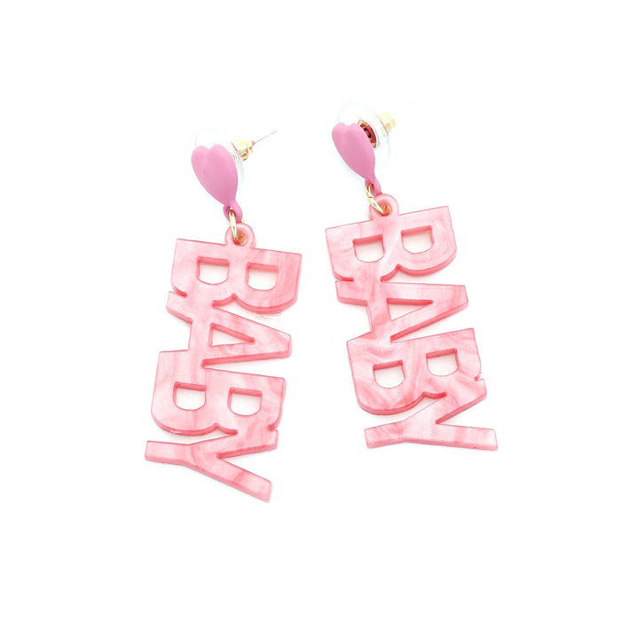 Wholesale Acrylic Alphabet Heart Earrings JDC-ES-ManY033