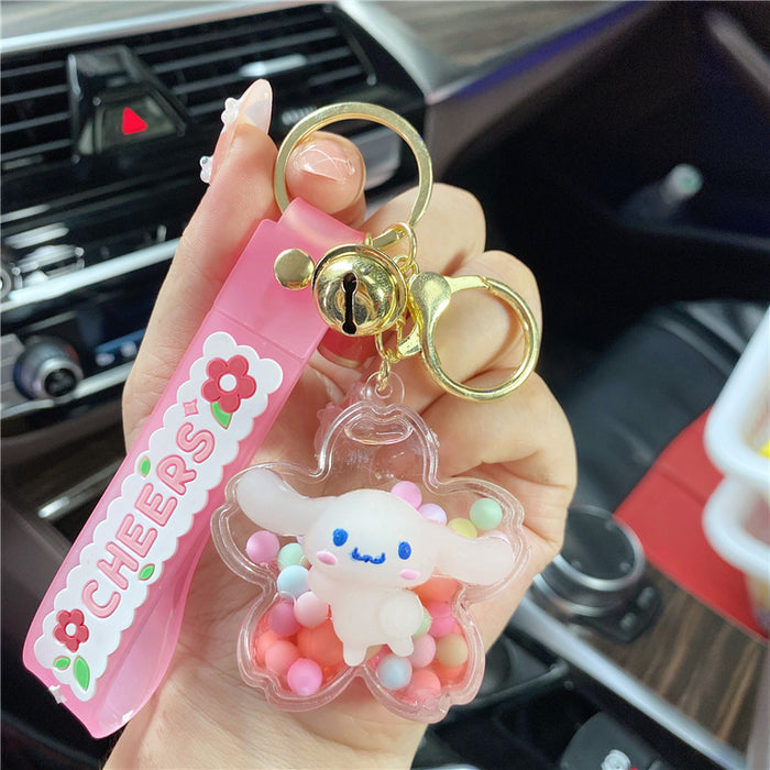 Wholesale Keychains PVC Acrylic Hardware Luminous Quicksand Bottle Cute Cartoon JDC-KC-TianC002