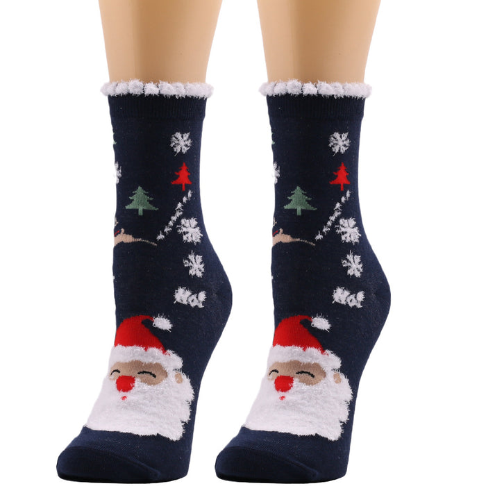 Wholesale Socks Cotton Christmas Fluffy Socks MOQ≥2 JDC-SK-XQ013