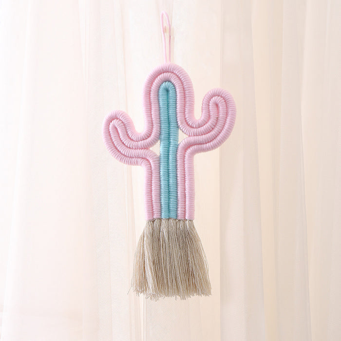 Jewelry WholesaleWholesale Wool Cotton Thread Polyester Rainbow Cactus Woven Tapestry Wall Decoration MOQ≥2 JDC-DC-MengS016 Dreamcatcher 萌颂 %variant_option1% %variant_option2% %variant_option3%  Factory Price JoyasDeChina Joyas De China