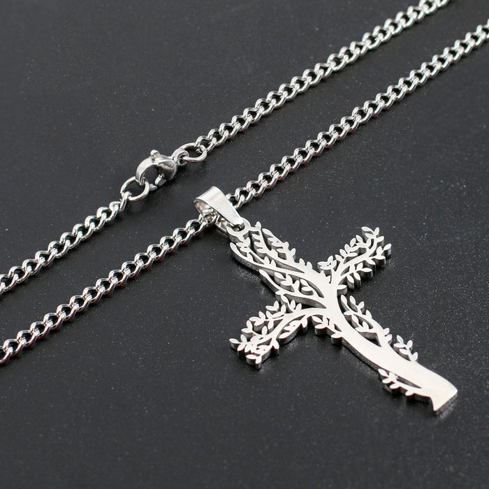 Wholesale stainless steel cross pendant men hip hop trendy brand JDC-NE-DY004