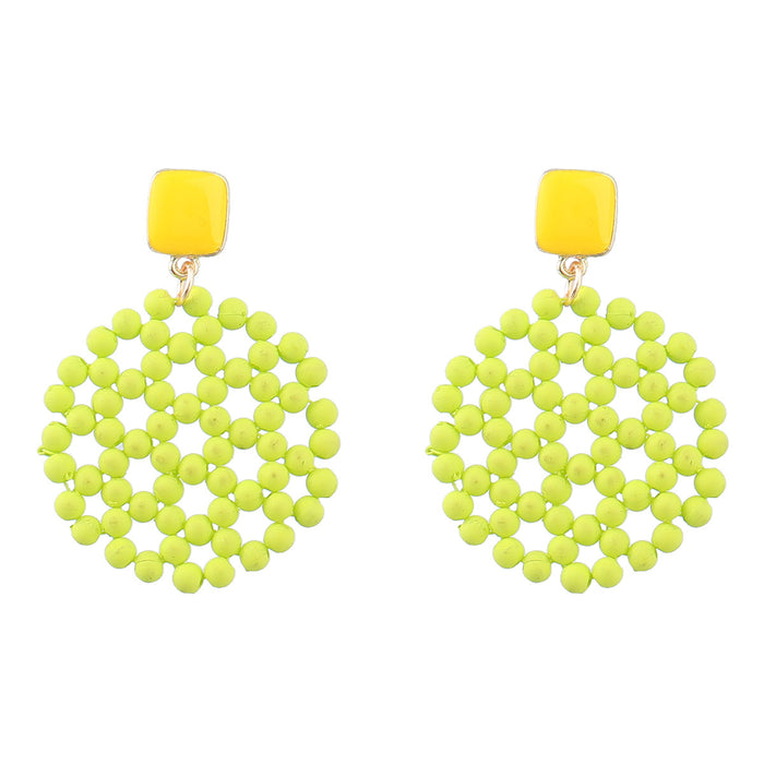 Wholesale Resin Small Ball Mesh Round Geometric Earrings JDC-ES-JL1017