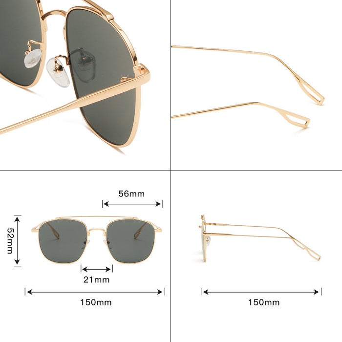 Wholesale Sunglasses AC Metal Ocean Sheet Brown MOQ≥2 JDC-SG-MengJ009