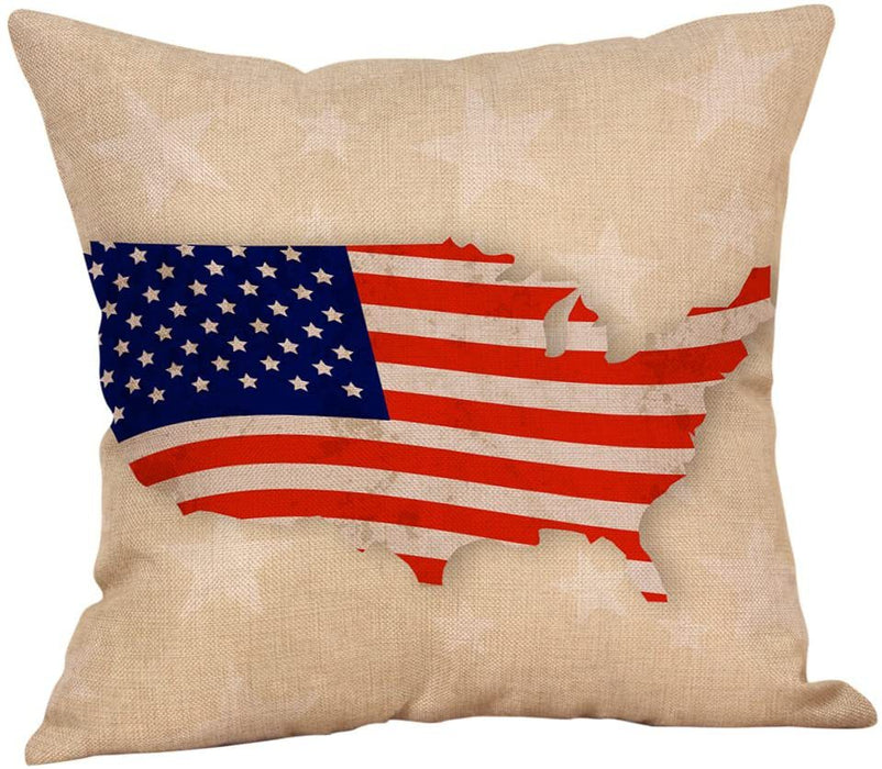 Wholesale 4th of July Independence Day Linen Pillowcase MOQ≥2 JDC-PW-OuH001