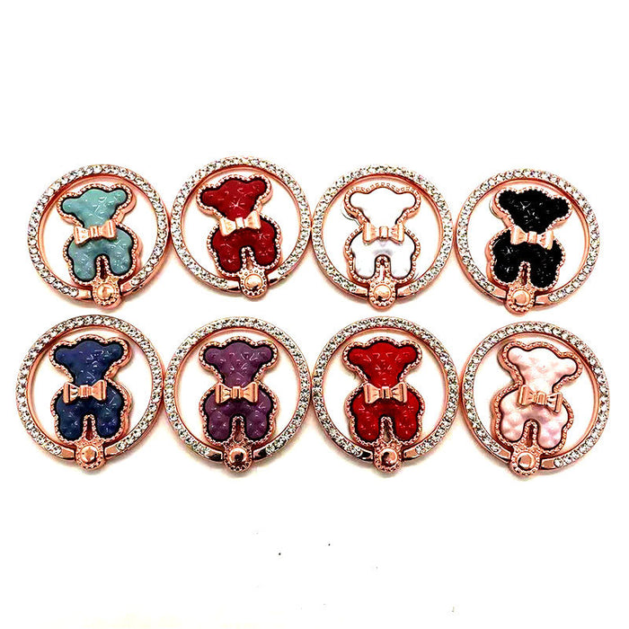 Wholesale Grips Zinc Alloy Bear Cartoon Mobile Phone Ring Buckle Paste MOQ≥2 JDC-PS-AKK002