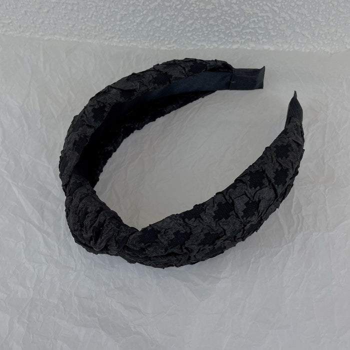 Wholesale diamond headband hair ring black and white bow large intestine ring fabric (F) JDC-HD-Lyuan002